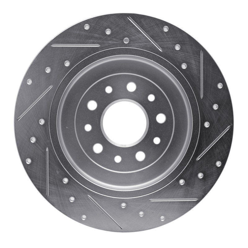 Ford Explorer Brake Rotor (1) - Rear Left - R1 Concepts - Drilled & Slotted - Silver - `05-`19
